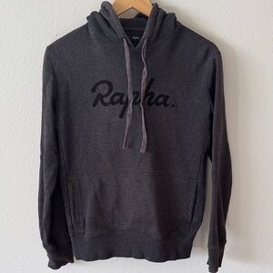 Rapha sz S Logo Pullover Hoodie 100% cotton Charcoal sweatshirt great cond